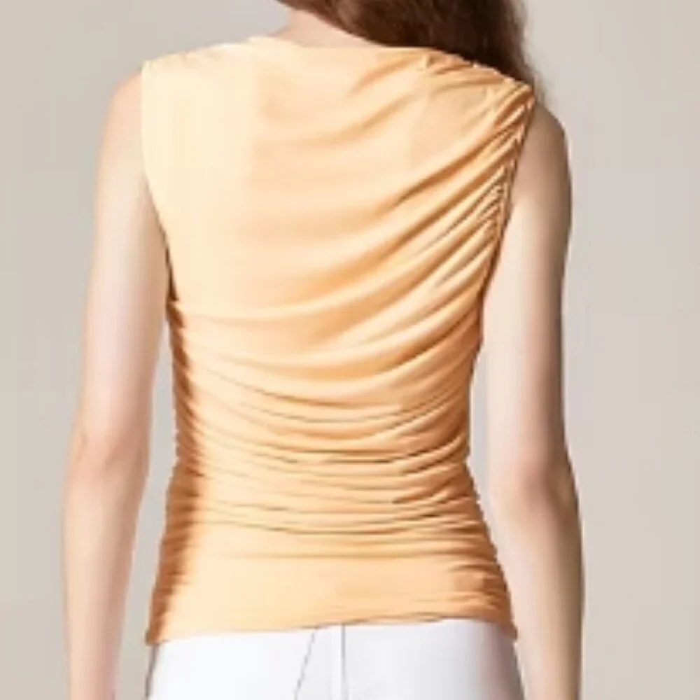 J.Crew Ruched Shell Top in Matte Jersey – Black – Size S – NWT